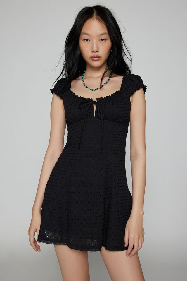 UO Blair Eyelet Mini Dress | Urban Outfitters