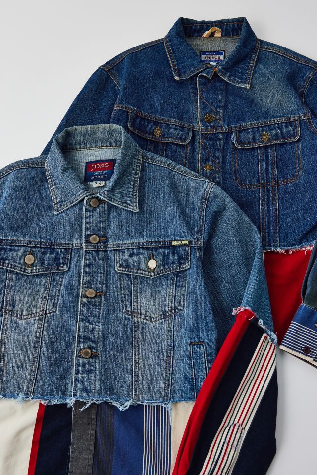 Urban Renewal Remade Stripe Spliced Denim Jacket #1