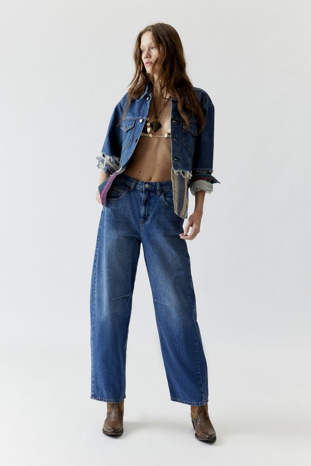 Urban Renewal Remade Stripe Spliced Denim Jacket #2