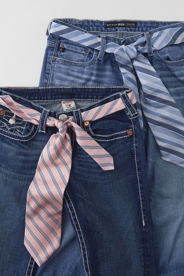 Urban Renewal Vintage Y2K Flare Denim Jean With Tie Belt #1