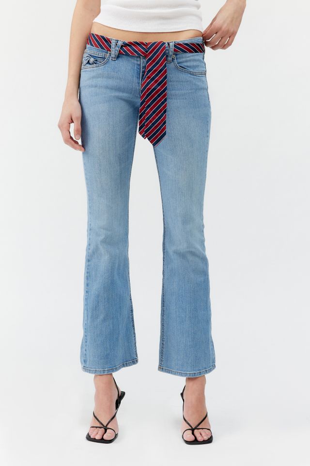 Urban Renewal Vintage Y2K Flare Denim Jean With Tie Belt | Urban