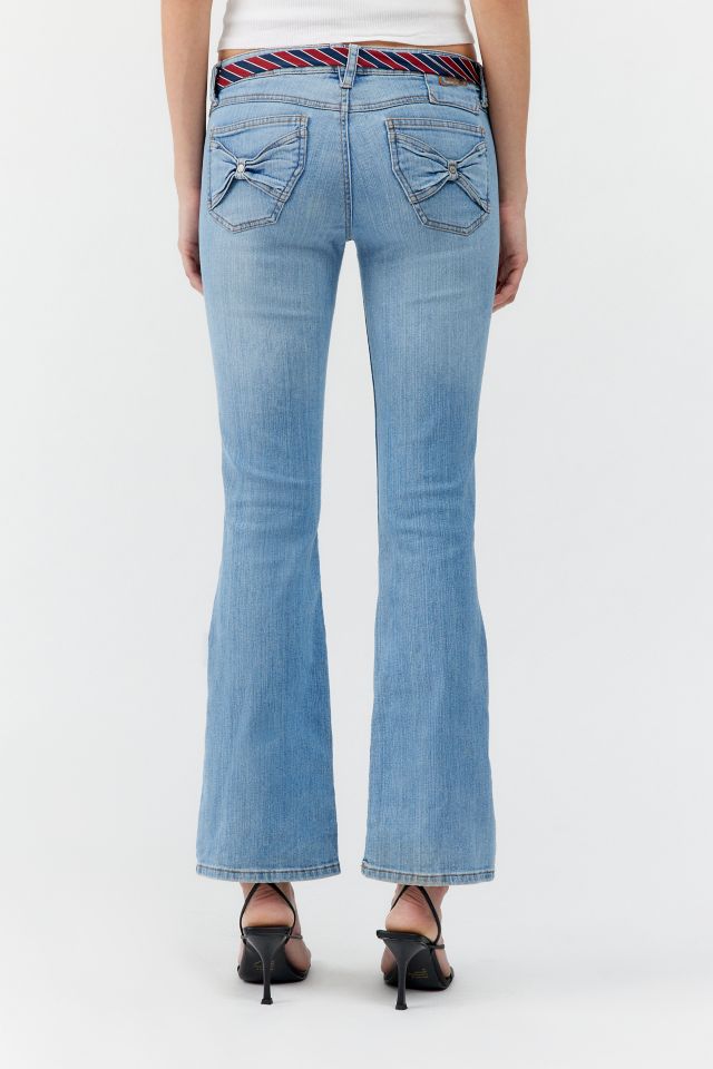 Urban Renewal Vintage Y2K Flare Denim Jean With Tie Belt #5