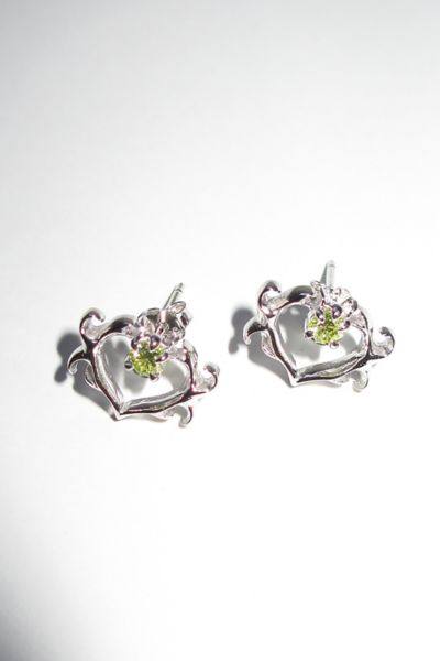 Rimor Jewelry Rimor The Selma Heart Studs In Silver, Women's At Urban Outfitters In Silver