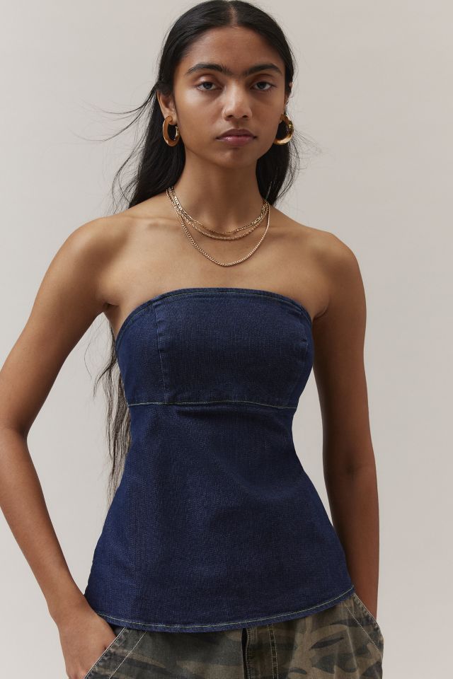 BDG Santa Cruz Open-Back Denim Tunic Tube Top #3
