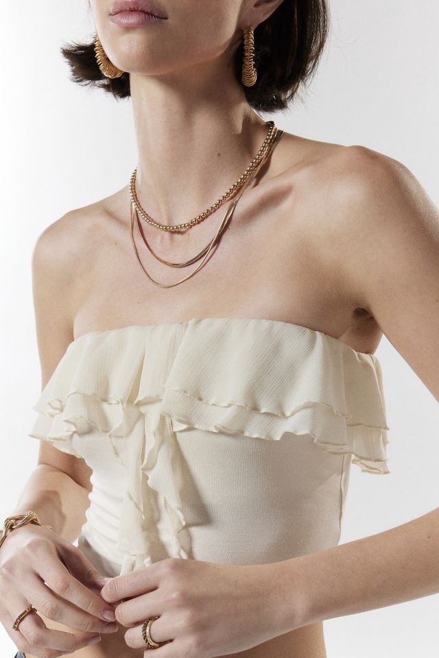 Silence + Noise Cora Ruffle Tube Top #3