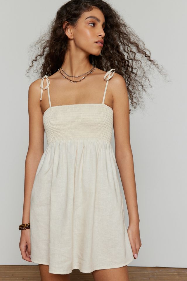 Mini Robe Évasée Sans Bretelles à Carreaux Marine - Urban Outfitters / Urban Renwal - Taille M