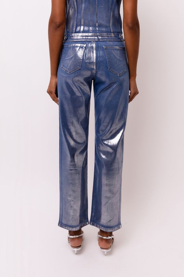 Amy Lynn Metallic Denim Pant #4