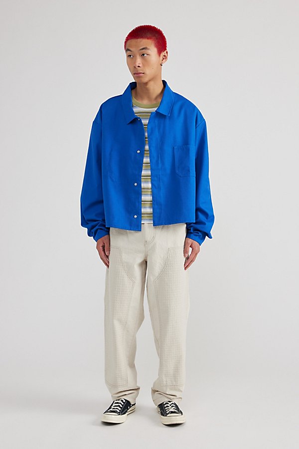 Urban Renewal Remade Cropped Utility Jacket In Blue, Men's At Urban Outfitters