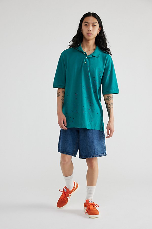 Urban Renewal Remade Paint Splatter Collared Shirt In Cool Pastel, Men's At Urban Outfitters