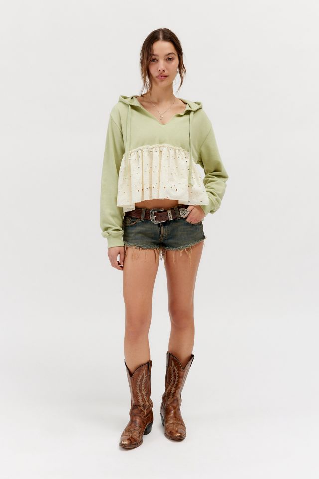 BDG Shai Eyelet Pullover Hoodie Sweatshirt #1
