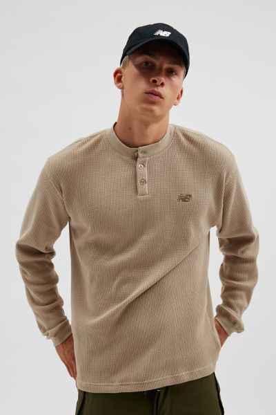 New Balance Waffle Knit Long Sleeve Henley Tee