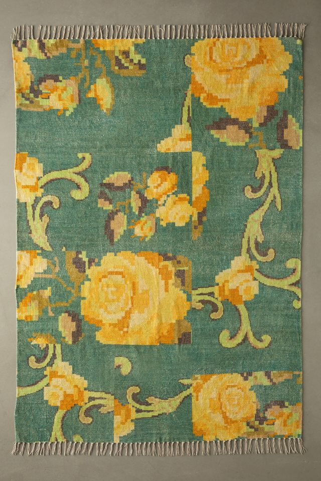 Vivian Floral Digital Printed Chenille Rug #1