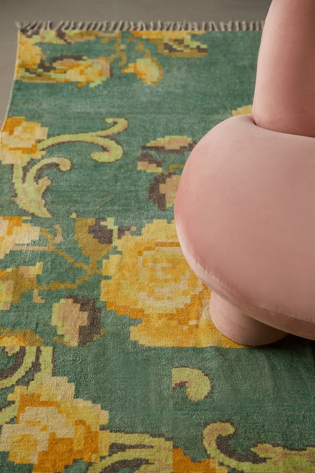 Vivian Floral Digital Printed Chenille Rug #2