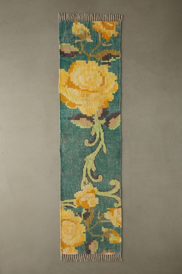 Vivian Floral Digital Printed Chenille Rug #4