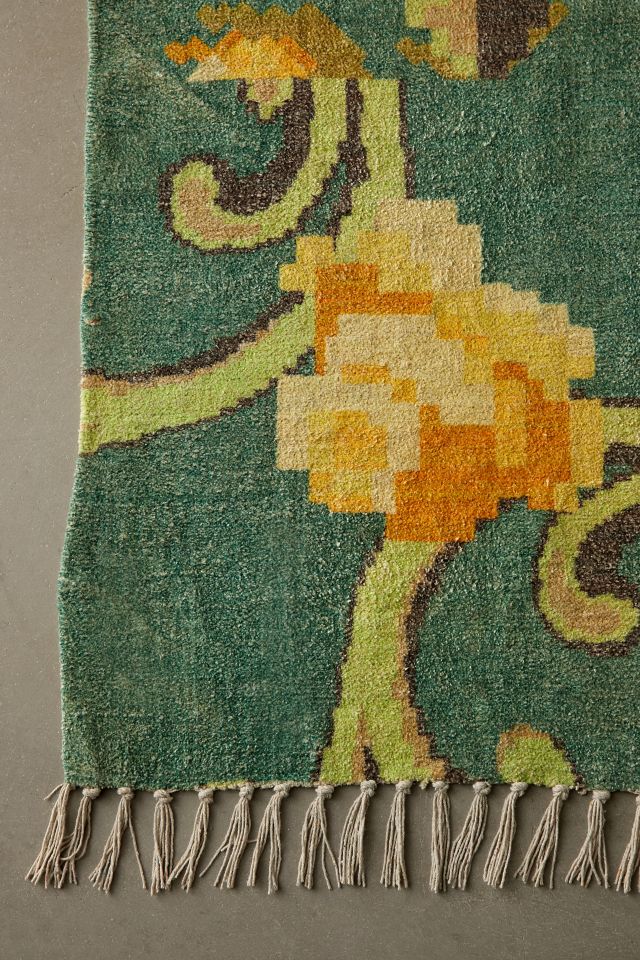 Vivian Floral Digital Printed Chenille Rug #5