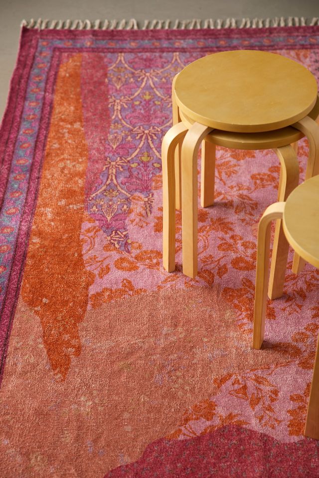 Rosalie Patchwork Digital Printed Chenille Rug Urban Outfitters