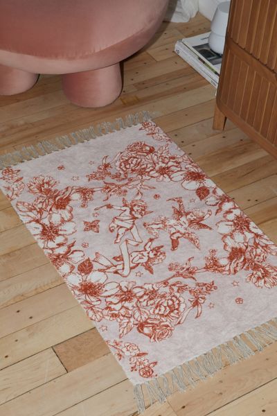 Urban Outfitters Cherub Toile Printed Rug In Light Pink At  In Brown