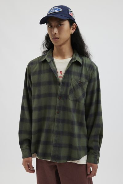 Shop Katin Derek Plaid Flannel Shirt Top In Black, Men's At Urban Outfitters