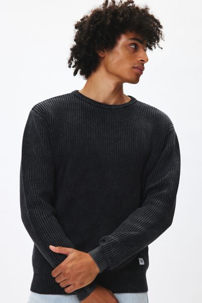 Shop Katin Swell Crew Neck Sweater In Washed Black, Men's At Urban Outfitters