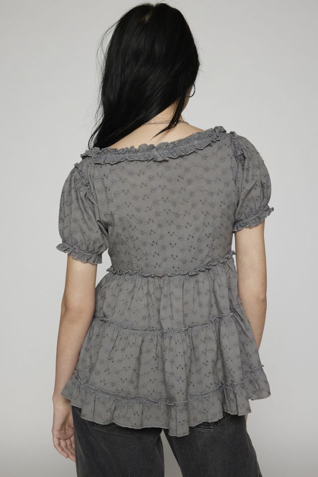 Haut Tunique Babydoll Eyelet Angela Kimchi Blue #3