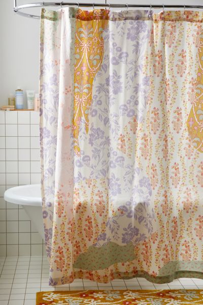 Urban Outfitters Rosalie Wallpaper Shower Curtain In Neutral At