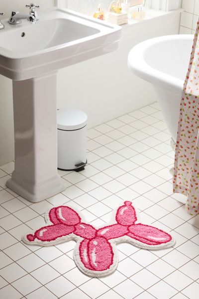Shop Urban Outfitters Balloon Animal Mini Bath Mat In Hot Pink At