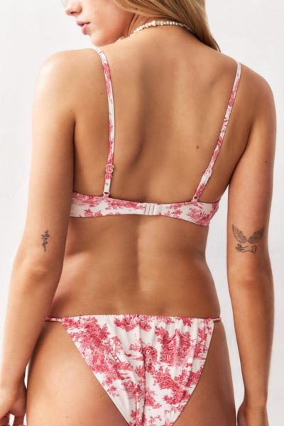 Out From Under Toile Print Underwired Bikini Top