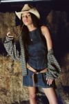 Silence + Noise Lilith Denim Cutout Shift Dress