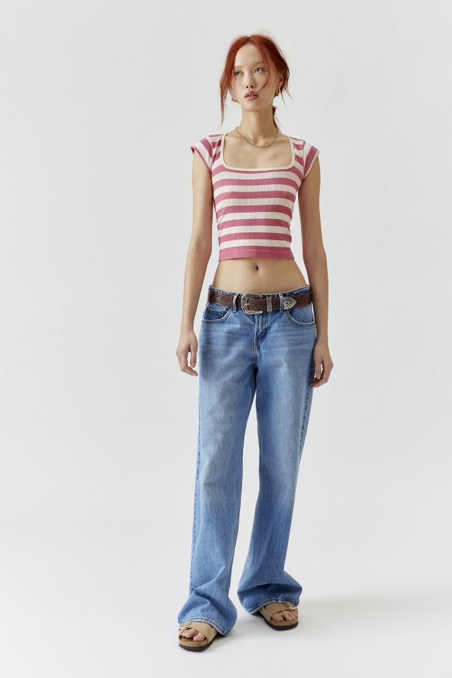Out From Under Seamless Striped Cropped Tee #1