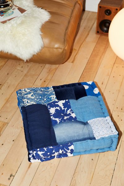 Urban Renewal Remnants Denim Mix Floor Pillow