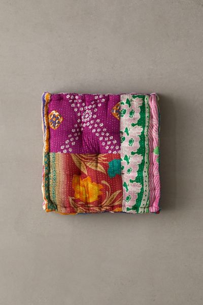 Urban Renewal Remnants Kantha Floor Pillow