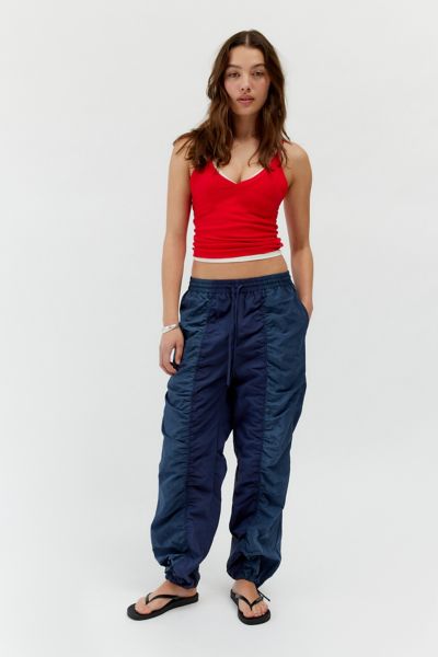 Shop Bdg Ruched Track Pant In Navy, Women's At Urban Outfitters
