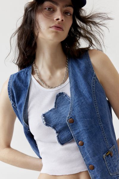 Urban Renewal Remade Denim Star Patch Tank Top