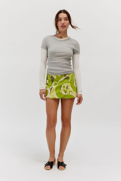 Shop Bdg Harlow Micro Mini Wrap Skirt In Green, Women's At Urban Outfitters