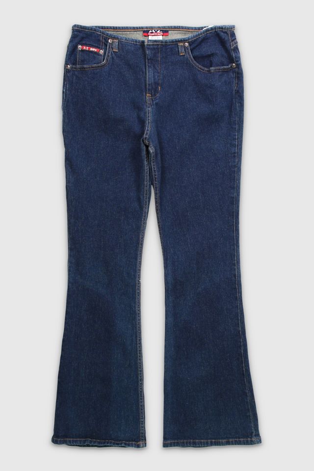 Women's Low-Rise Dark Wash Vintage Flare Jeans