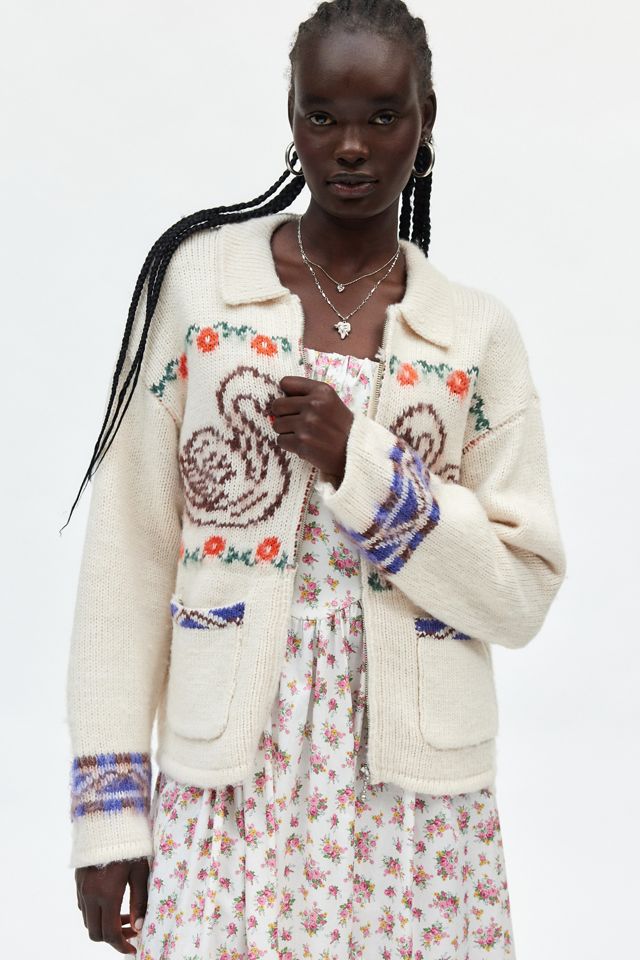 OBEY Swans Zip Up Sweater | Urban Outfitters Canada