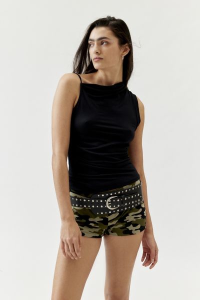 Shop Urban Renewal Remnants Camo Mesh Micro Short In Green, Women's At Urban Outfitters