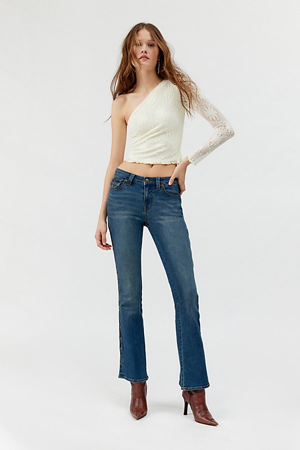 Urban Renewal Remnants Lace One-shoulder Long Sleeve Top In White, Women's At Urban Outfitters