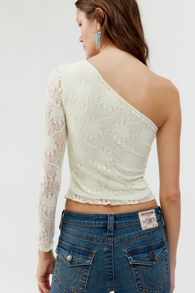 Urban Renewal Remnants Lace One-Shoulder Long Sleeve Top #3