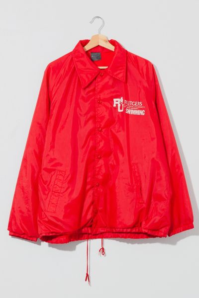 Vintage 1980s Distressed Rutgers University Fleece Lined Swimming Jacket