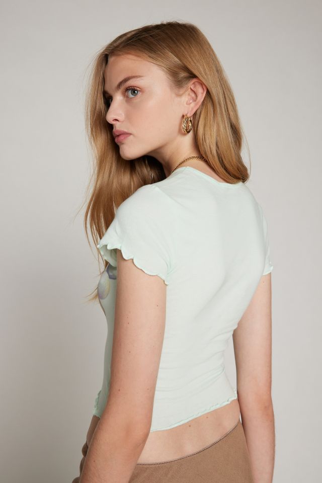Kimchi Blue Lettuce-Edge Baby Tee #3