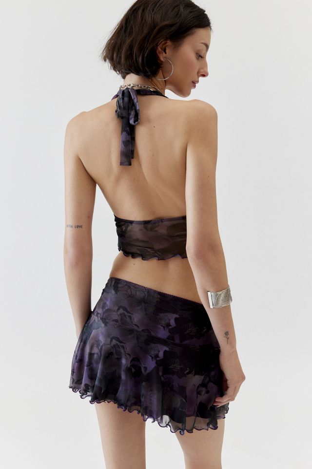 UO Tink Mesh Halter Top & Micro Mini Skirt Set #2