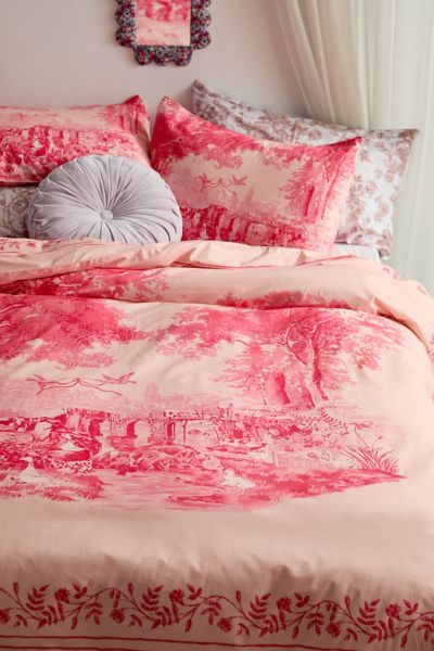 Goose Toile Breezy Cotton Percale Duvet Cover