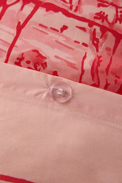 Goose Toile Breezy Cotton Percale Duvet Cover