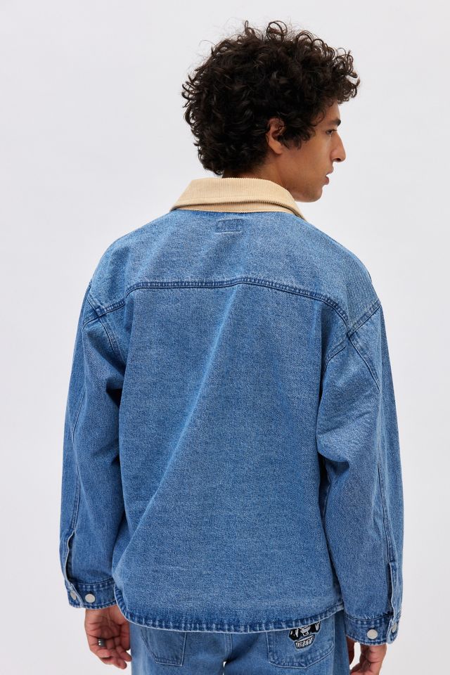 Veste en Jean OBEY Idris avec Col en Velours Côtelé #1