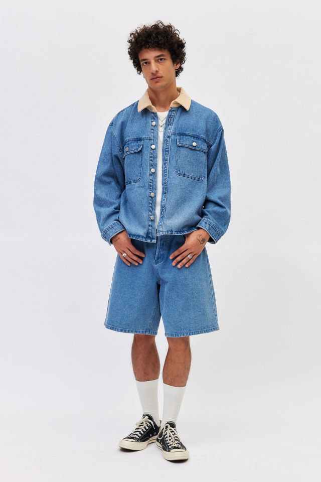 Veste en Jean OBEY Idris avec Col en Velours Côtelé #2
