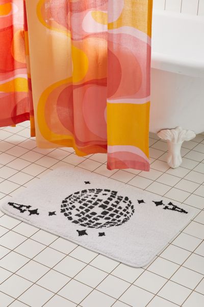 Shop Urban Outfitters Ace Of Disco Bath Mat In Black/white At