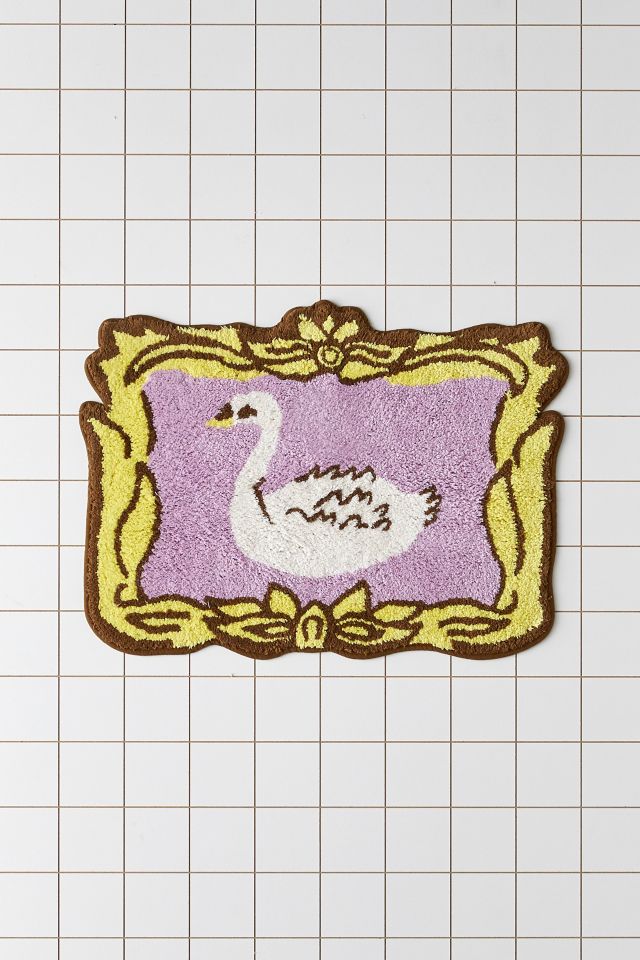 Framed Swan Bath Mat #1
