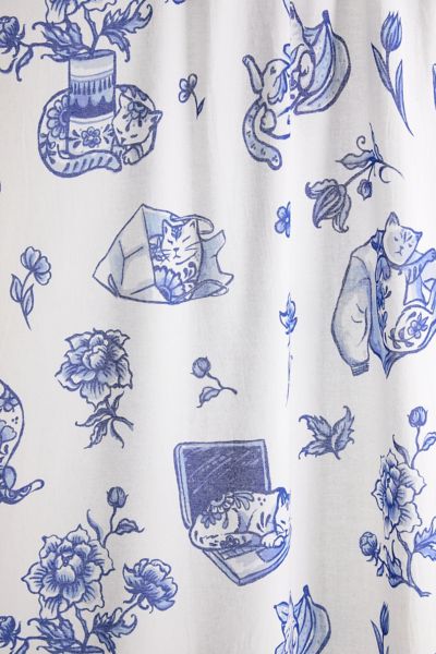 Delft Cat Shower Curtain