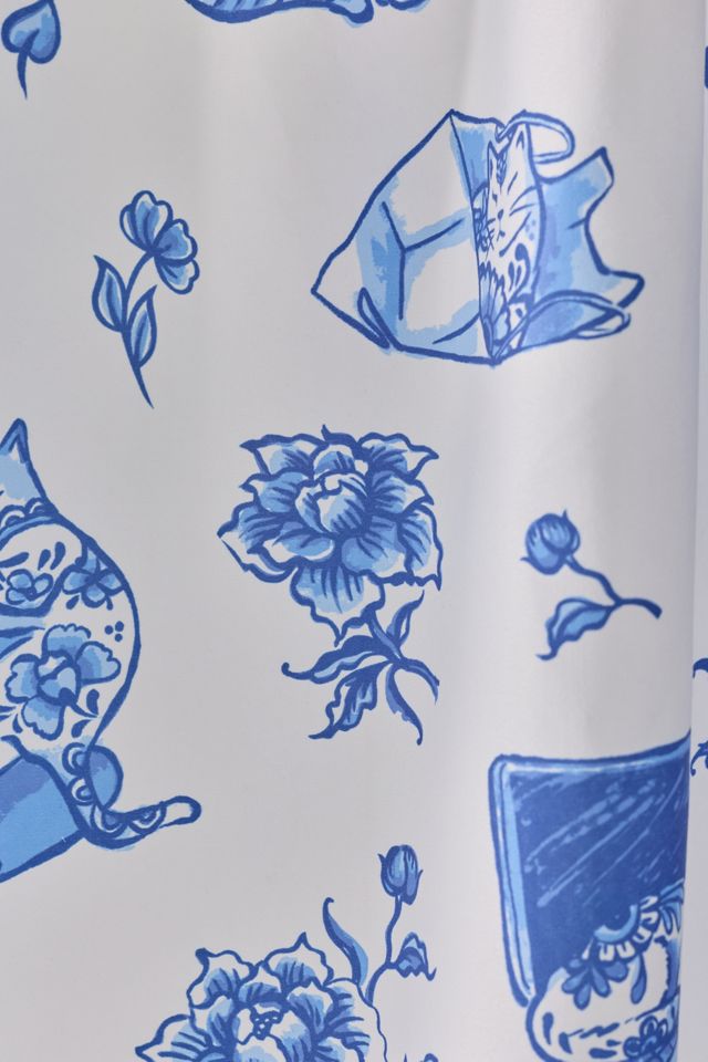 Delft Cat Shower Curtain #1